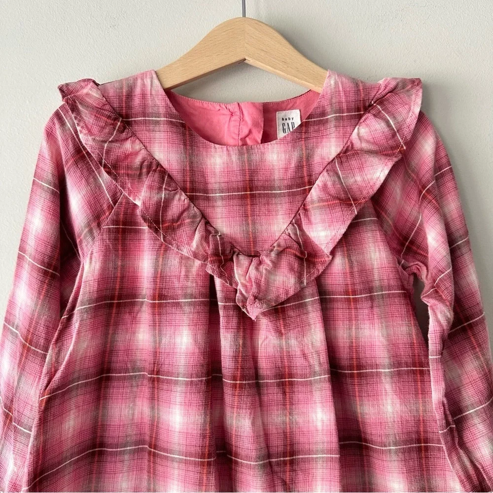 Zara Blouse, Baby Gap Dress and Sherpa Vest